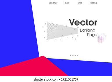 Cover template with dynamic memphis, bauhaus and hipster graphic geometric shapes for landing page, placards, brochures, posters, covers and banners
