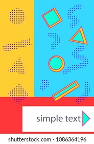 Cover template with figures of geometry for brochures, posters, banners.