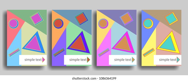 Cover template with figures of geometry for brochures, posters, banners.