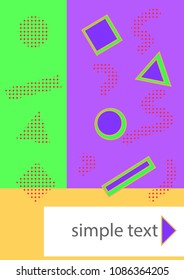 Cover template with figures of geometry for brochures, posters, banners.