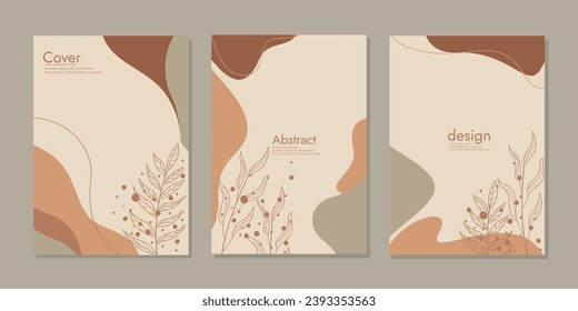 Cover template with floral pattern. beauty botanical abstract background. size A4 for poster, greeting and business card, invitation, flyer, banner, brochure, email header, advertising, events and pag