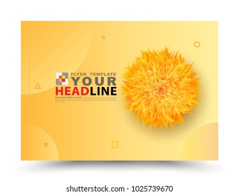 Cover template with flower for catalog business report and magazine cover. Vector illustration for business document template.