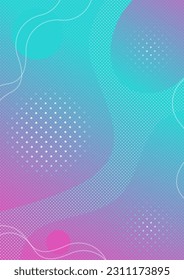 Cover template with fluid gradient shapes. Vector abstract geometric vertical background.