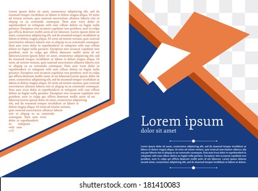 cover template front back page blue orange 04 vector