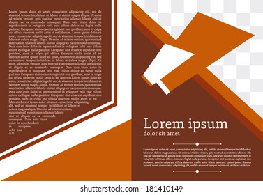 cover template front back page brown orange 01 vector