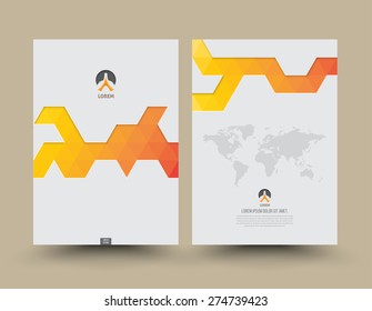 Cover template front and back triangle pattern modern style. Abstract Triangle design layout for magazine brochure flyer presentation  poster booklet cover annual report in A4 size. 