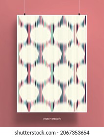 Cover template with geometric abstract background. Trendy colorful geometric shapes and stripes. Applicable for backgrounds, brochures, posters, covers and banners. Vector illustration.
