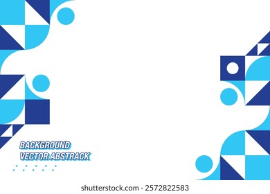 Cover template with geometric background Background for the banner Vector in color blue
