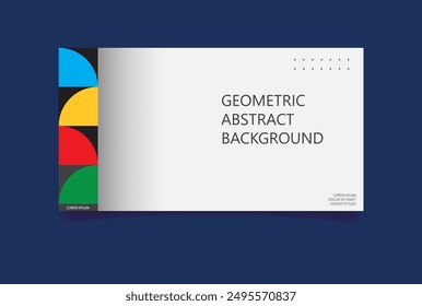 Plantilla de la cubierta con fondo geométrico. Para uso en presentación, folleto y folleto, tarjetas, aterrizaje, diseño de Sitio web. Ilustración vectorial.