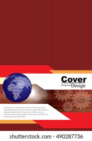 Cover template with global technology concept for book, brochure, report or poster.  
