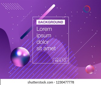 Cover template with glowing particles liquid dynamic flow. Trendy fluid design