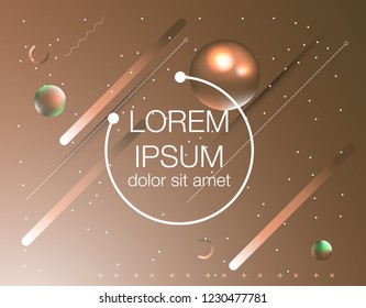 Cover template with glowing particles liquid dynamic flow. Trendy fluid design