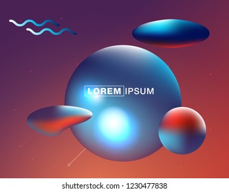 Cover template with glowing particles liquid dynamic flow. Trendy fluid design