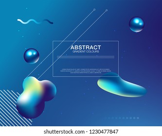 Cover template with glowing particles liquid dynamic flow. Trendy fluid design
