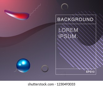 Cover template with glowing particles liquid dynamic flow. Trendy fluid design