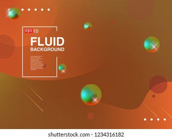 Cover template with glowing particles liquid dynamic flow. Trendy fluid design. Eps 10 vector