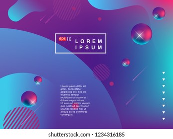 Cover template with glowing particles liquid dynamic flow. Trendy fluid design. Eps 10 vector
