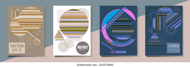 Cover template with graphic geometric elements in bauhaus, memphis and hipster style. This illustration can be used as a print on t-shirts and bags, stationary or posters.