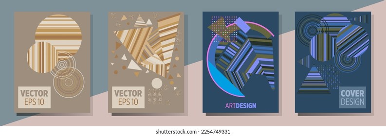 Cover template with graphic geometric elements in bauhaus, memphis and hipster style. This illustration can be used as a print on t-shirts and bags, stationary or posters.