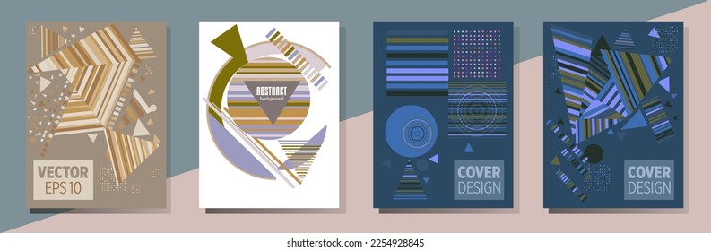 Cover template with graphic geometric elements in bauhaus, memphis and hipster style. This illustration can be used as a print on t-shirts and bags, stationary or posters.