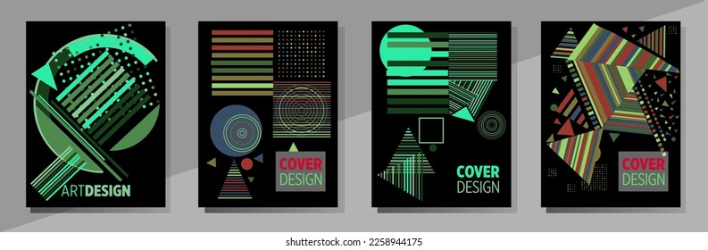 Cover template with graphic geometric elements in bauhaus, memphis and hipster style. This illustration can be used as a print on t-shirts and bags, stationary or posters.
