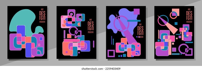 Cover template with graphic geometric elements in bauhaus, memphis and hipster style. This illustration can be used as a print on t-shirts and bags, stationary or posters.
