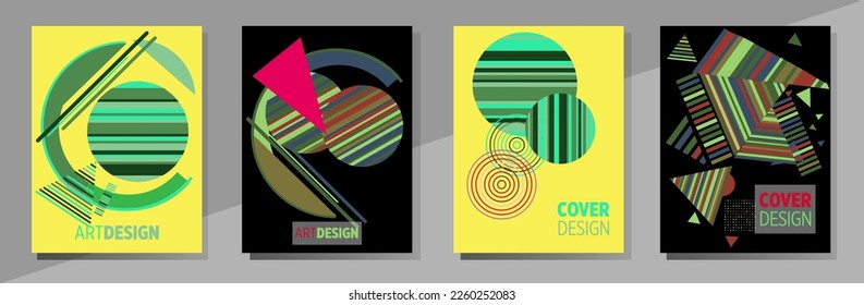Cover template with graphic geometric elements in bauhaus, memphis and hipster style. This illustration can be used as a print on t-shirts and bags, stationary or posters.
