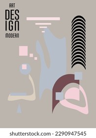 Cover template with graphic geometric elements in bauhaus, memphis and hipster style. This illustration can be used as a print on t-shirts and bags, stationary or posters.
