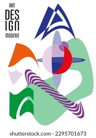 Cover template with graphic geometric elements in bauhaus, memphis and hipster style. This illustration can be used as a print on t-shirts and bags, stationary or posters.