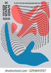 Cover template with graphic geometric elements in bauhaus, memphis and hipster style. This illustration can be used as a print on t-shirts and bags, stationary or posters.