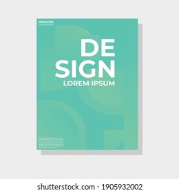 Cover template with green gradient design for presentation, brochure, catalog, poster, book, magazine etc.