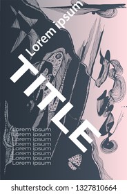 cover template with hand-drawn graphic background. vector illustration
