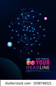 Cover template line electric technology style. Vector illustration for business technology and advertising.