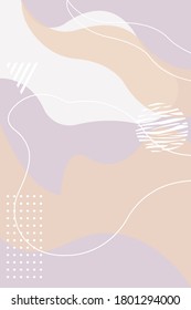 Cover template made of graphic geometric elements in memphis style. Suitable for cards, posters, brochures, covers and banners. Vector illustration.
