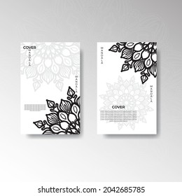 plantilla de portada con flor de mandala