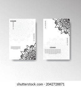 plantilla de portada con flor de mandala