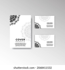 cover template with mandala flower. EPS 10