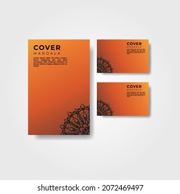 cover template with mandala flower. EPS 10