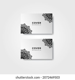 plantilla de portada con flor de mandala. EPS 10