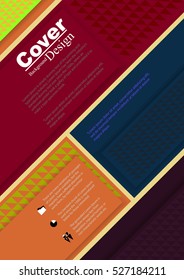 Cover template with material design background for book, brochure, report or poster. 