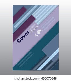 Cover template with material design for book, brochure, report or poster.