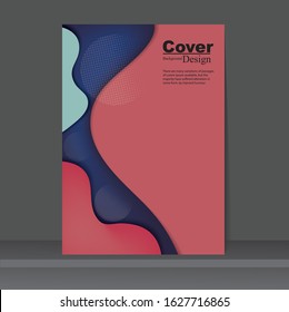 Cover template with modern fluid shape effect for poster, book, brochure or report.