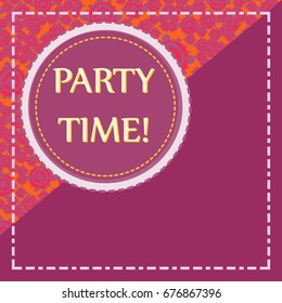 Cover Template, Party Time Print Pink Color, Copyspace