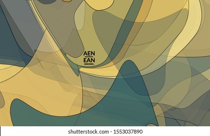 Cover template with pastel colored transparent overlapping shapes creating vector mixture of acrylic paint or watercolor effect. Marble texture flat colors simple organic shapes. Nature earth design.