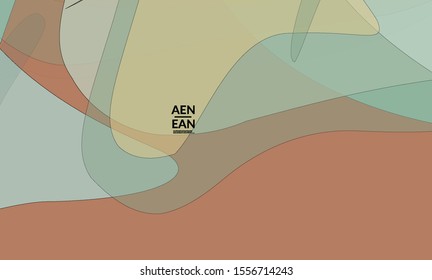 Cover template with pastel colored transparent overlapping shapes creating vector mixture of acrylic paint or watercolor effect. Marble texture flat colors simple organic shapes. Nature earth design.