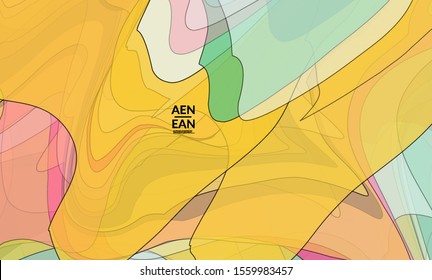 Cover template with pastel colored transparent overlapping shapes creating vector mixture of acrylic paint or watercolor effect. Marble texture flat colors simple organic shapes. Nature earth design.