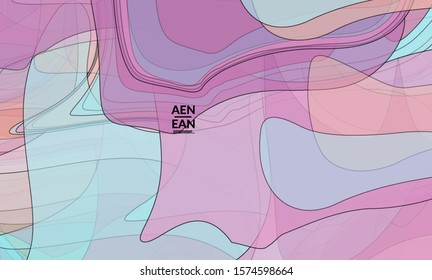 Cover template with pastel colored transparent overlapping shapes creating vector mixture of acrylic paint or watercolor effect. Marble texture flat colors simple organic shapes. Nature earth design.