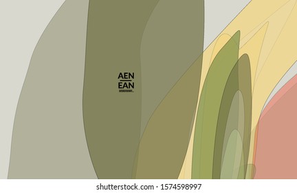 Cover template with pastel colored transparent overlapping shapes creating vector mixture of acrylic paint or watercolor effect. Marble texture flat colors simple organic shapes. Nature earth design.
