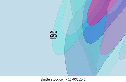 Cover template with pastel colored transparent overlapping shapes creating vector mixture of acrylic paint or watercolor effect. Marble texture flat colors simple organic shapes. Nature earth design.