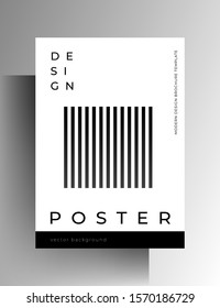 Cover template, poster. Black and white geometric minimalistic design. EPS 10 vector.